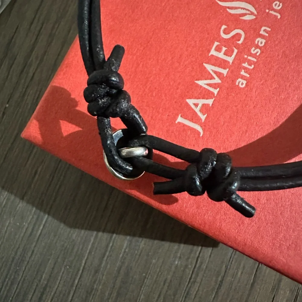 RETIRED James Avery Black Leather Charm Bracelet